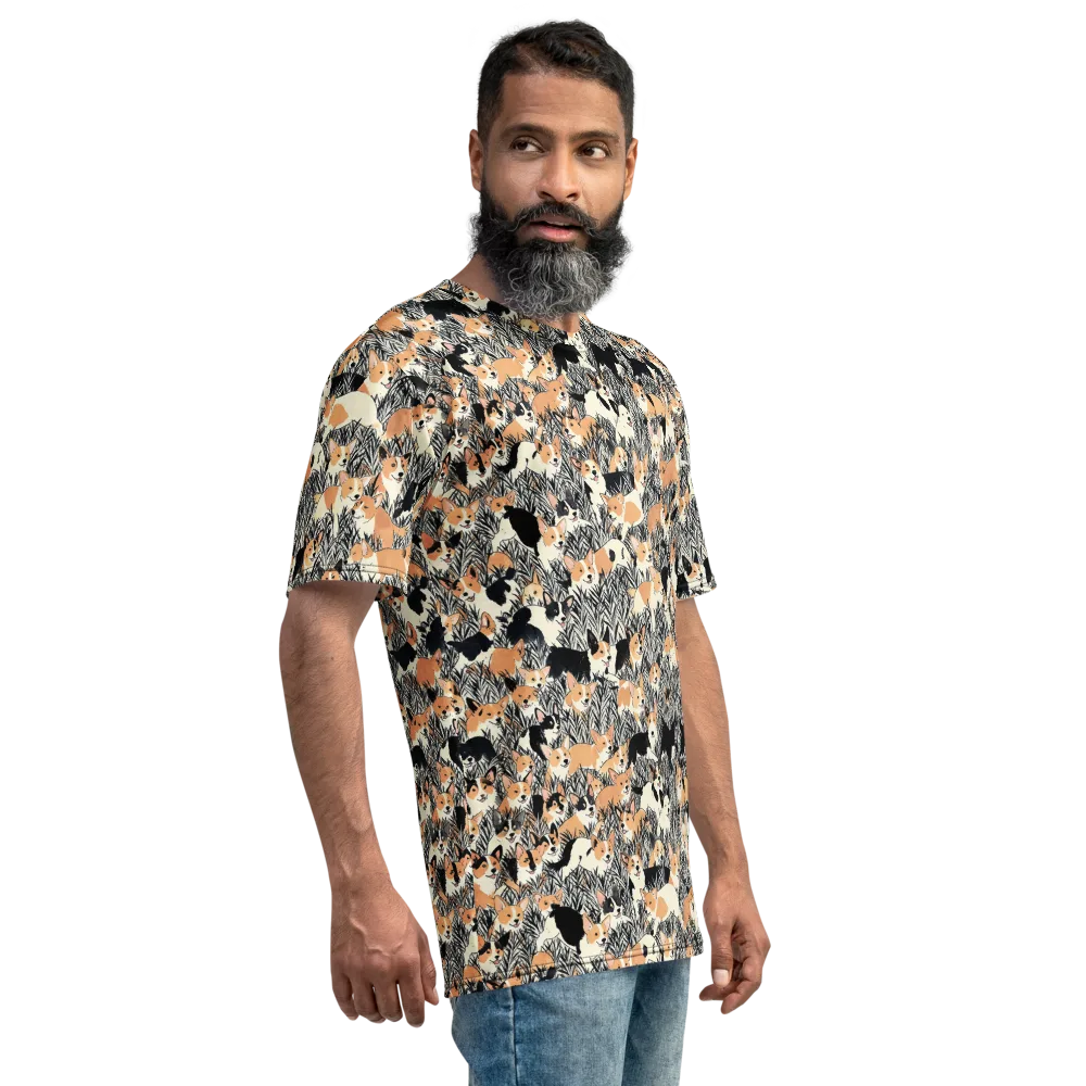 Corgi Country on Men's Crew Neck T-Shirt — Right