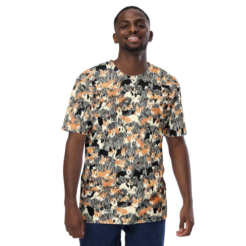 Corgi Country on Men's Crew Neck T-Shirt — Front