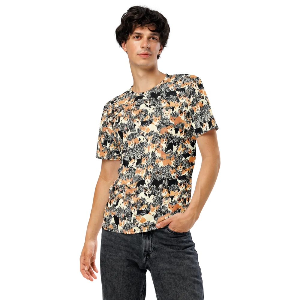 Corgi Country on Men's Crew Neck T-Shirt — Front