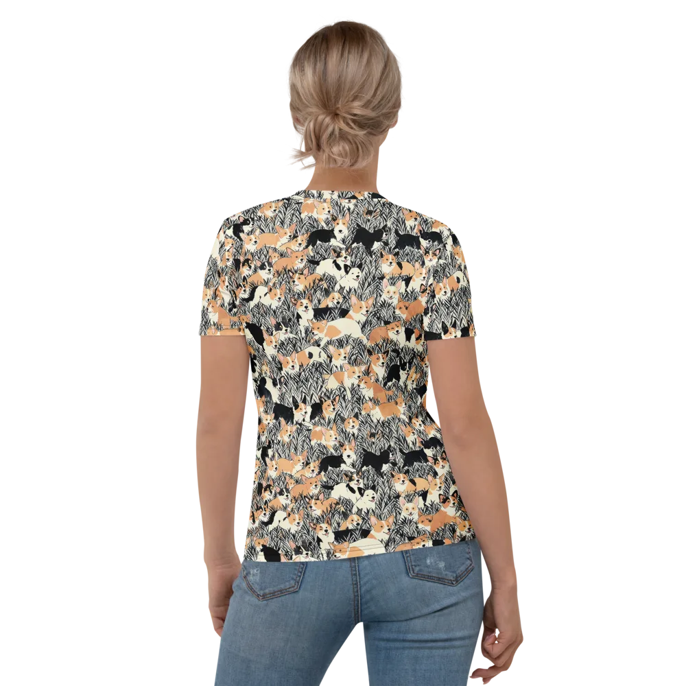 Corgi Country on Women's Crew Neck T-Shirt — Back