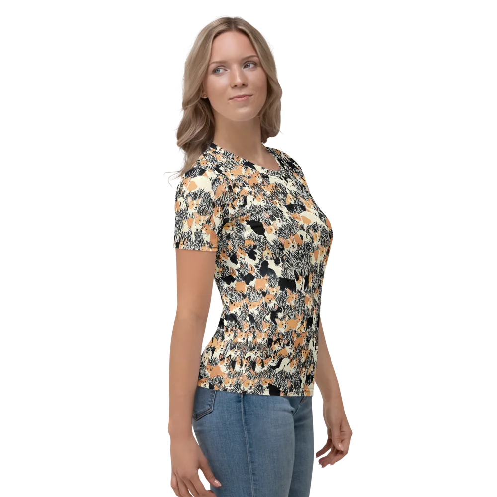 Corgi Country on Women's Crew Neck T-Shirt — Right