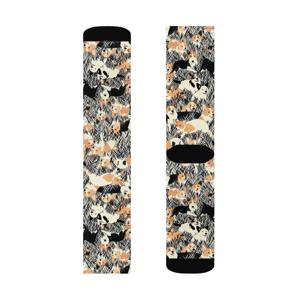 Corgi Country on Socks — Left Sock