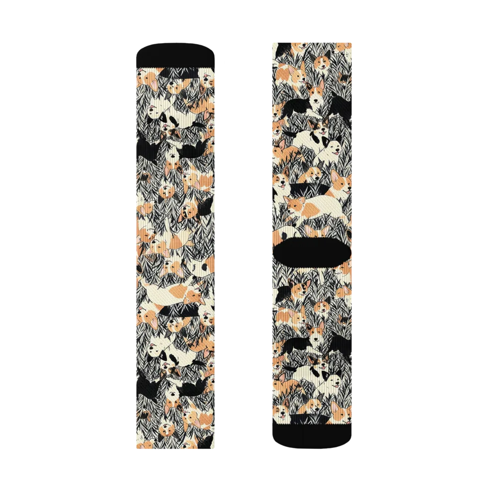 Corgi Country on Socks — Right Sock