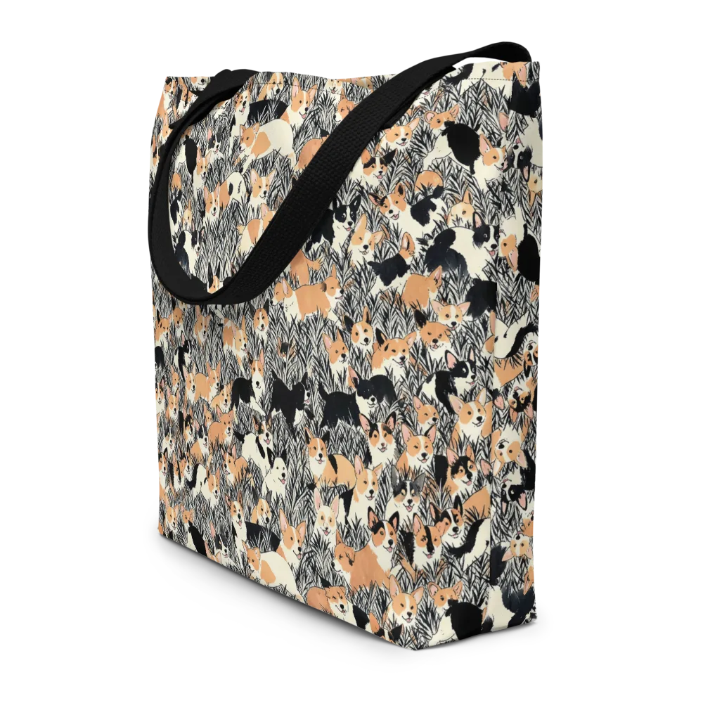 Corgi Country on Large Tote Bag W/ Pocket — Front