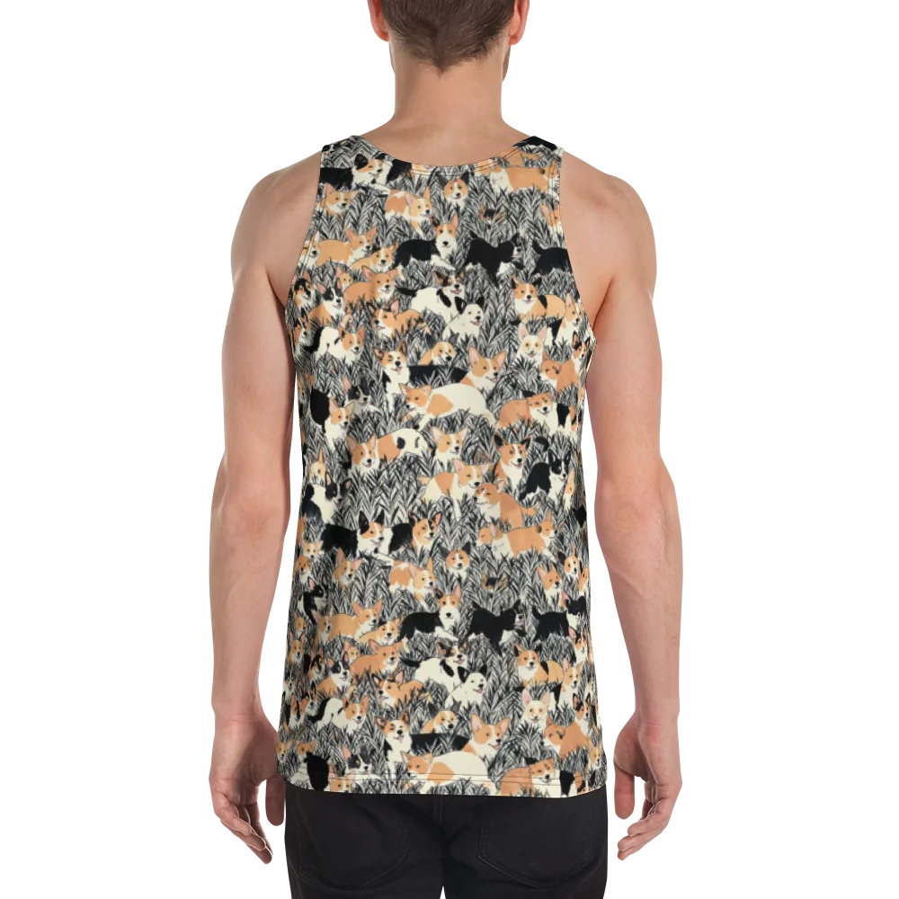 Corgi Country on Men's Tank Top — Back