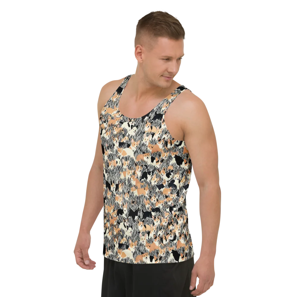 Corgi Country on Men's Tank Top — Left Front