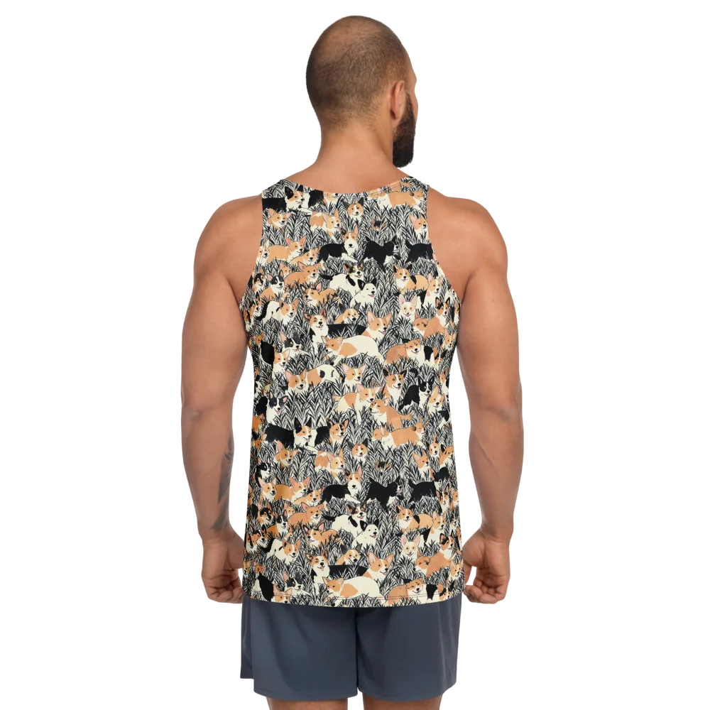 Corgi Country on Men's Tank Top — Back