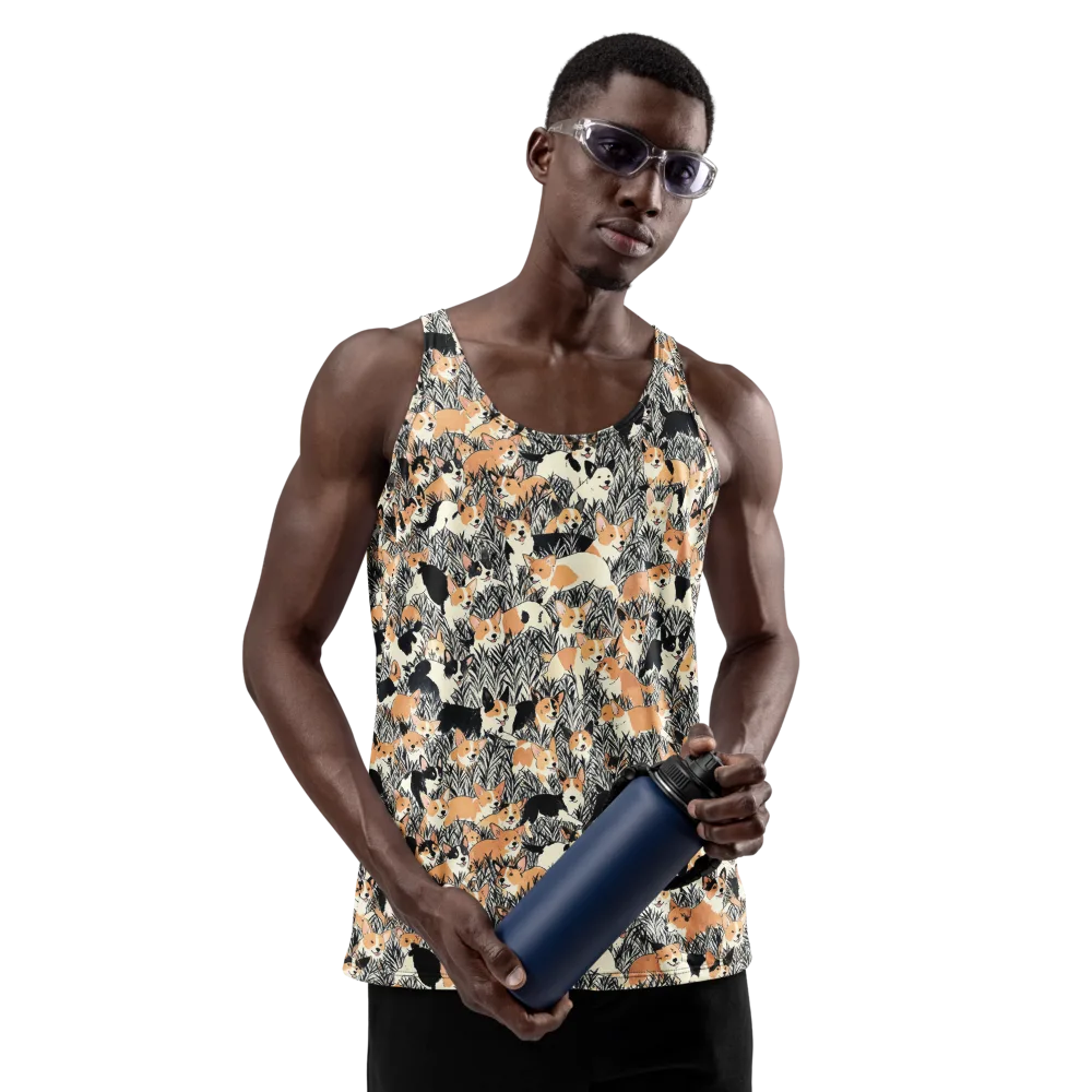Corgi Country on Men's Tank Top — Front
