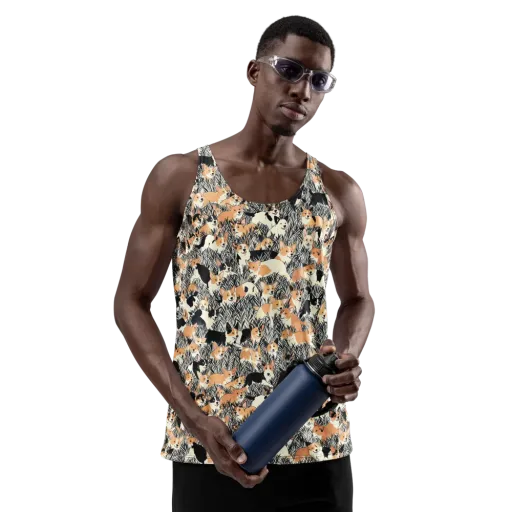 Corgi Country on a Men's Tank Top