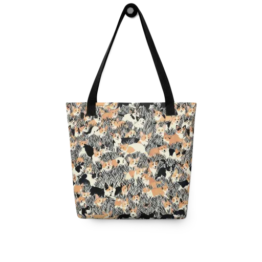 Corgi Country on a Tote Bag