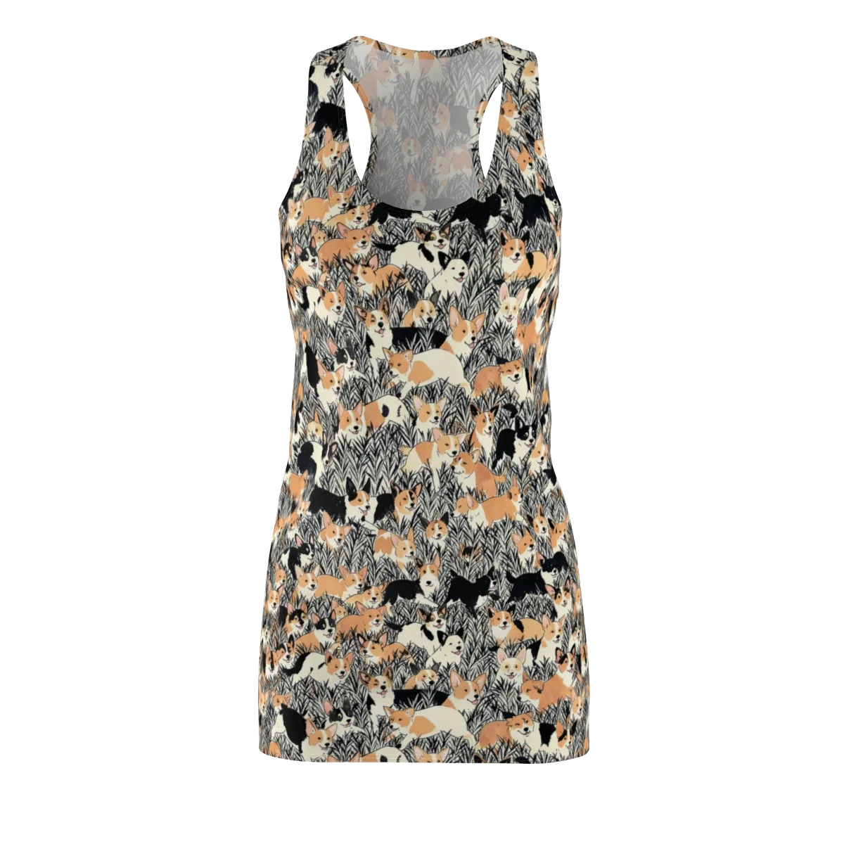 Corgi Country on Racerback Dress — Front
