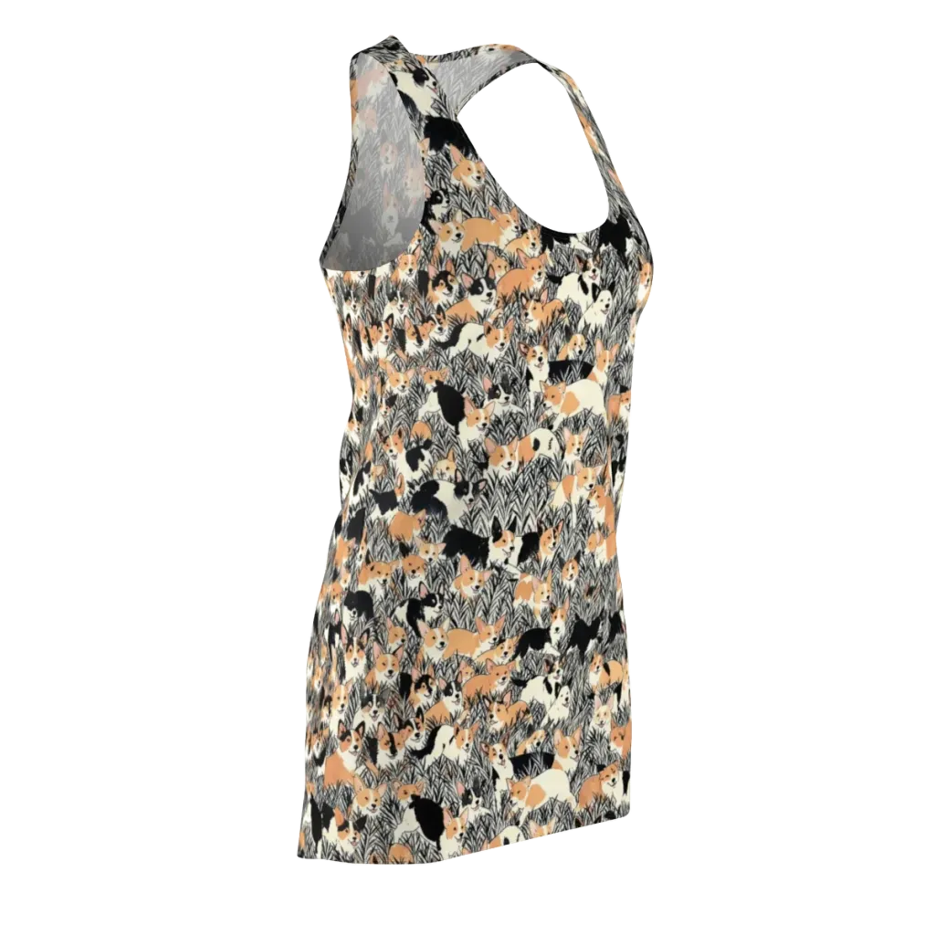 Corgi Country on Racerback Dress — Front Side
