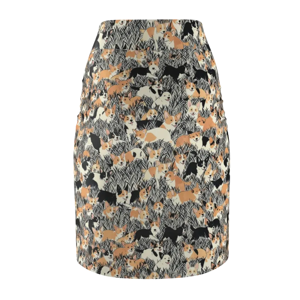 Corgi Country on Pencil Skirt — Back