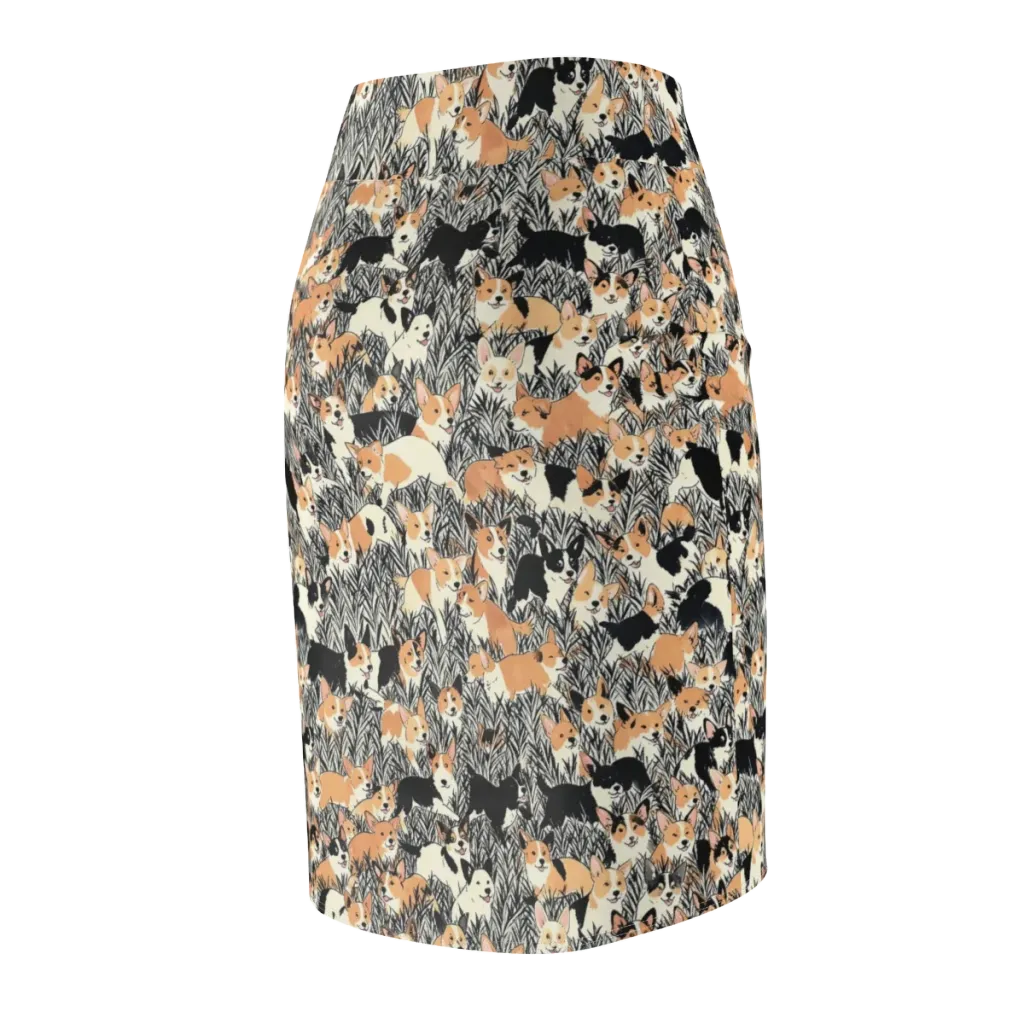 Corgi Country on Pencil Skirt — Back Side