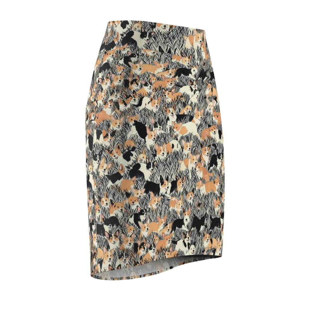 Corgi Country on Pencil Skirt — Front Side