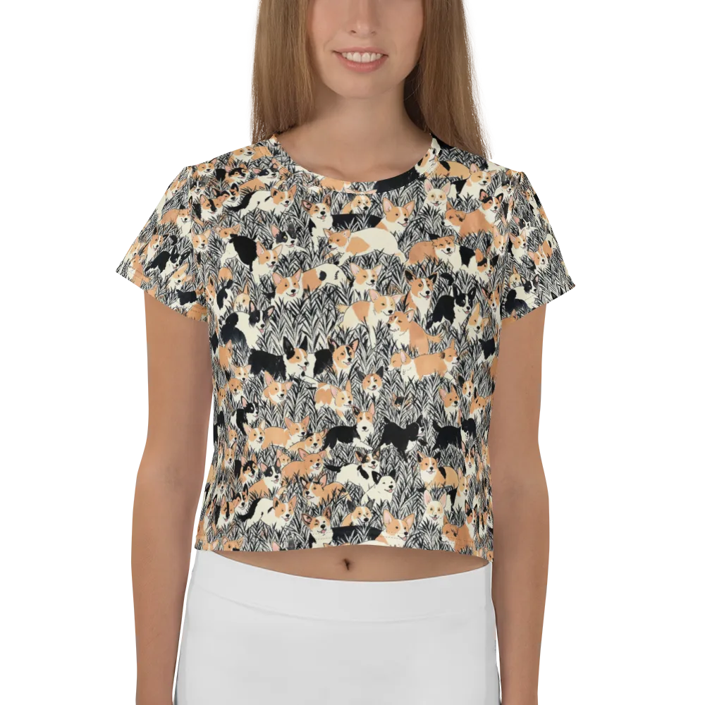 Corgi Country on Crop Tee — Front