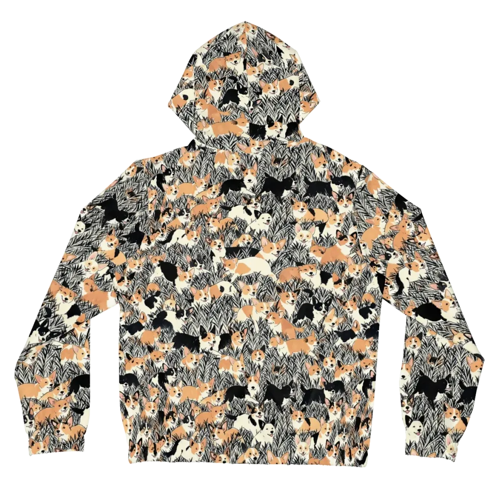 Corgi Country on Women's Full-Zip Hoodie — Back