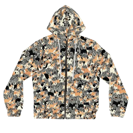Corgi Country on a Women's Full-Zip Hoodie