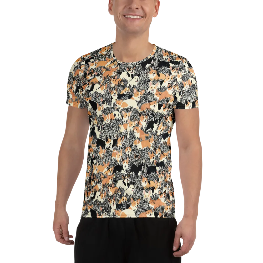 Corgi Country on Men's Athletic T-Shirt — Front