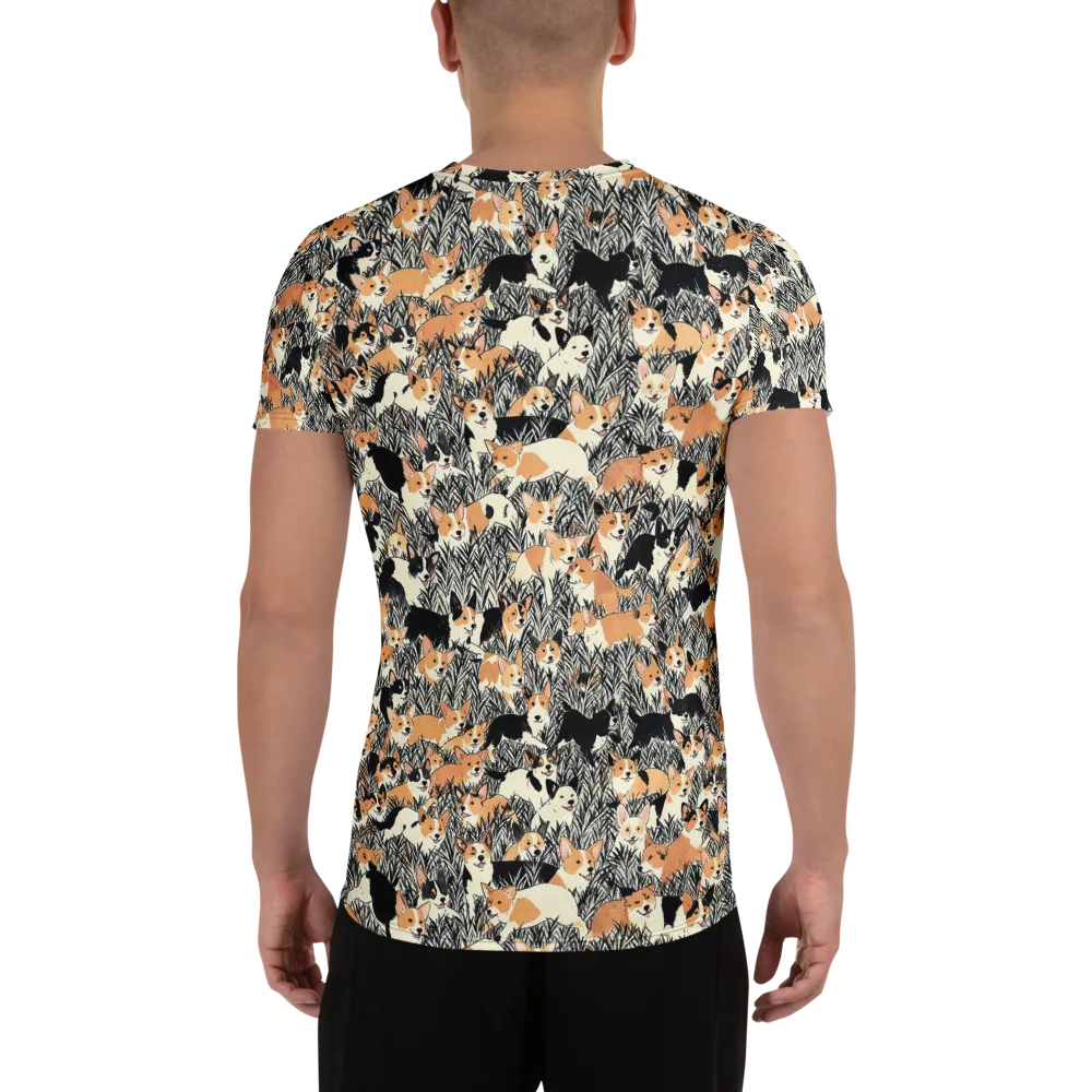 Corgi Country on Men's Athletic T-Shirt — Back