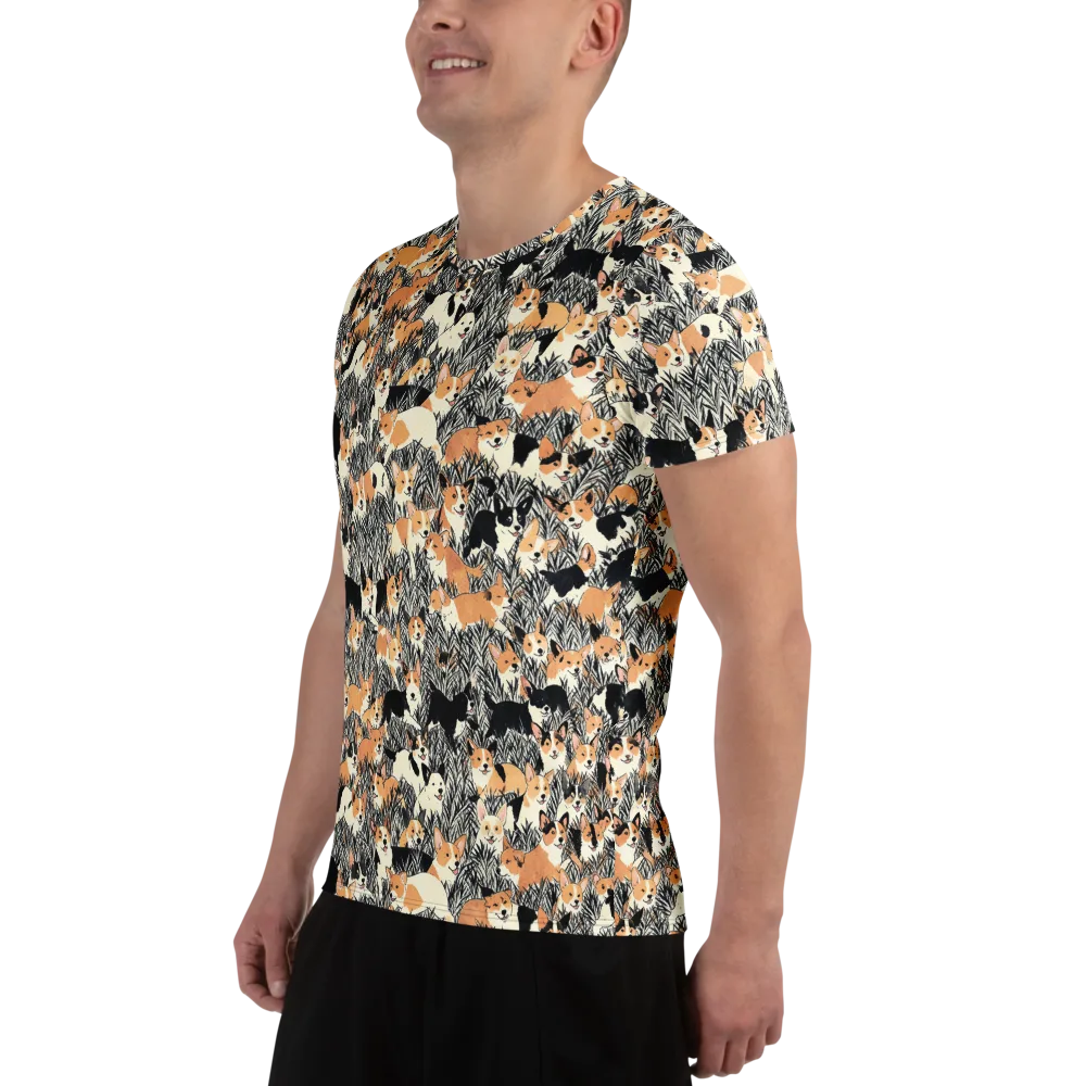 Corgi Country on Men's Athletic T-Shirt — Left