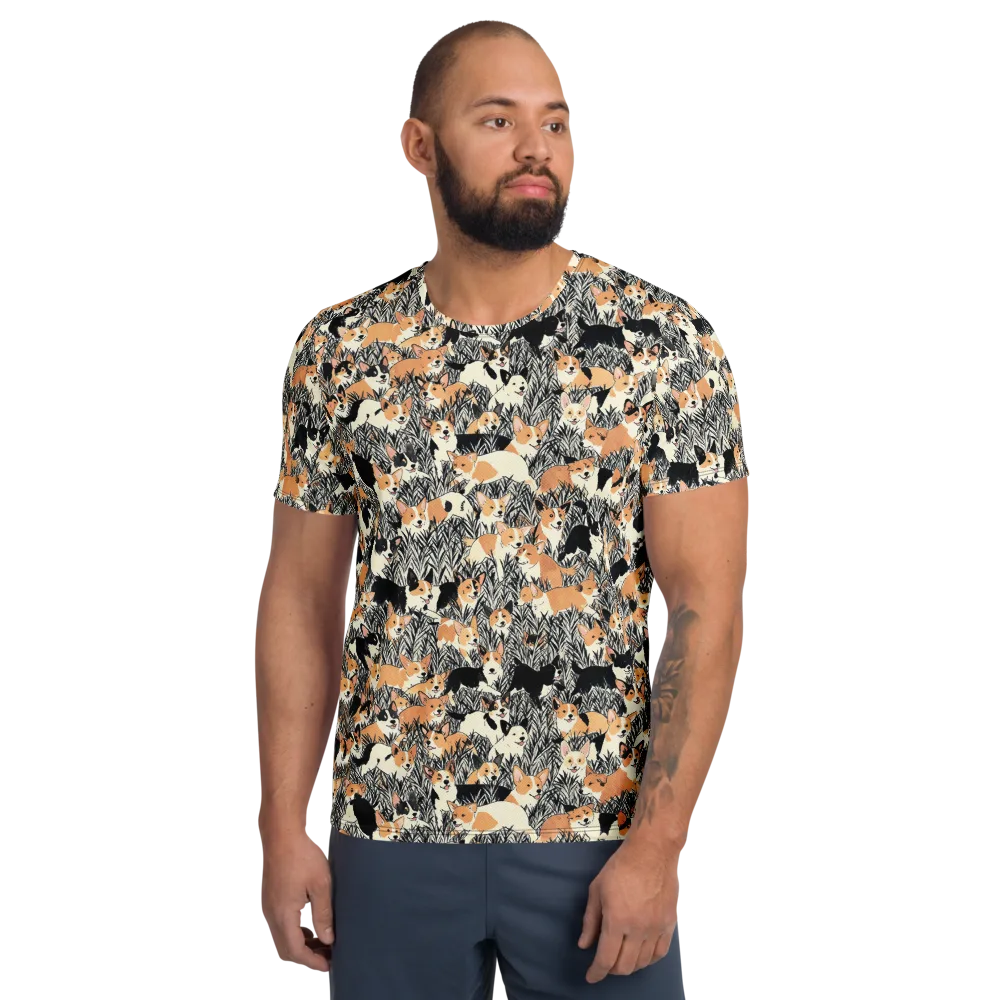 Corgi Country on Men's Athletic T-Shirt — Front