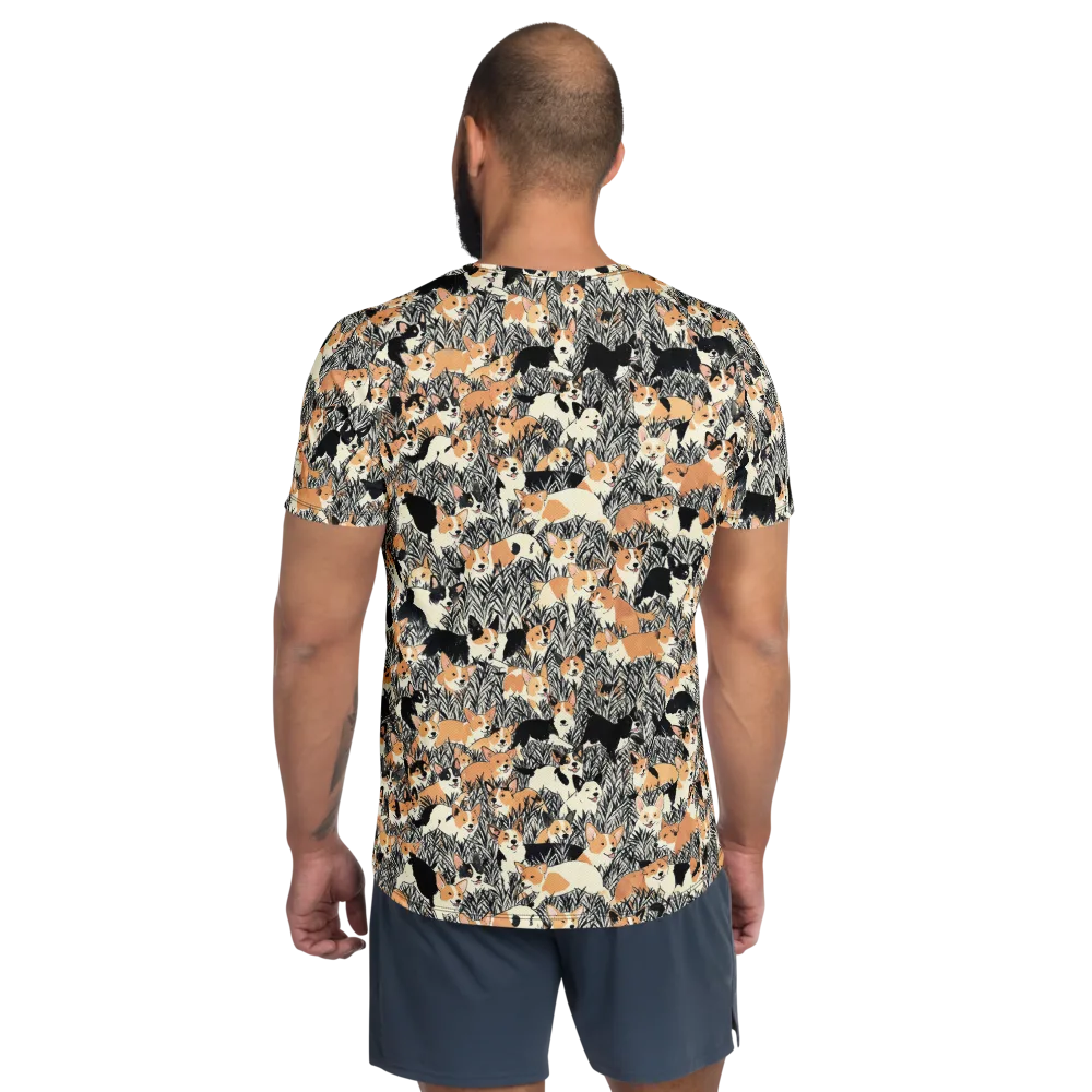 Corgi Country on Men's Athletic T-Shirt — Back