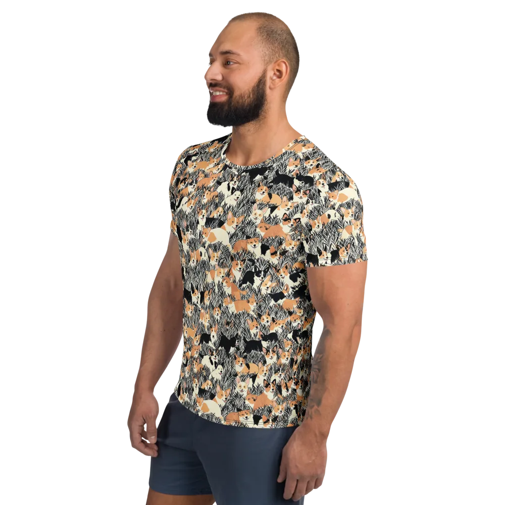 Corgi Country on Men's Athletic T-Shirt — Left
