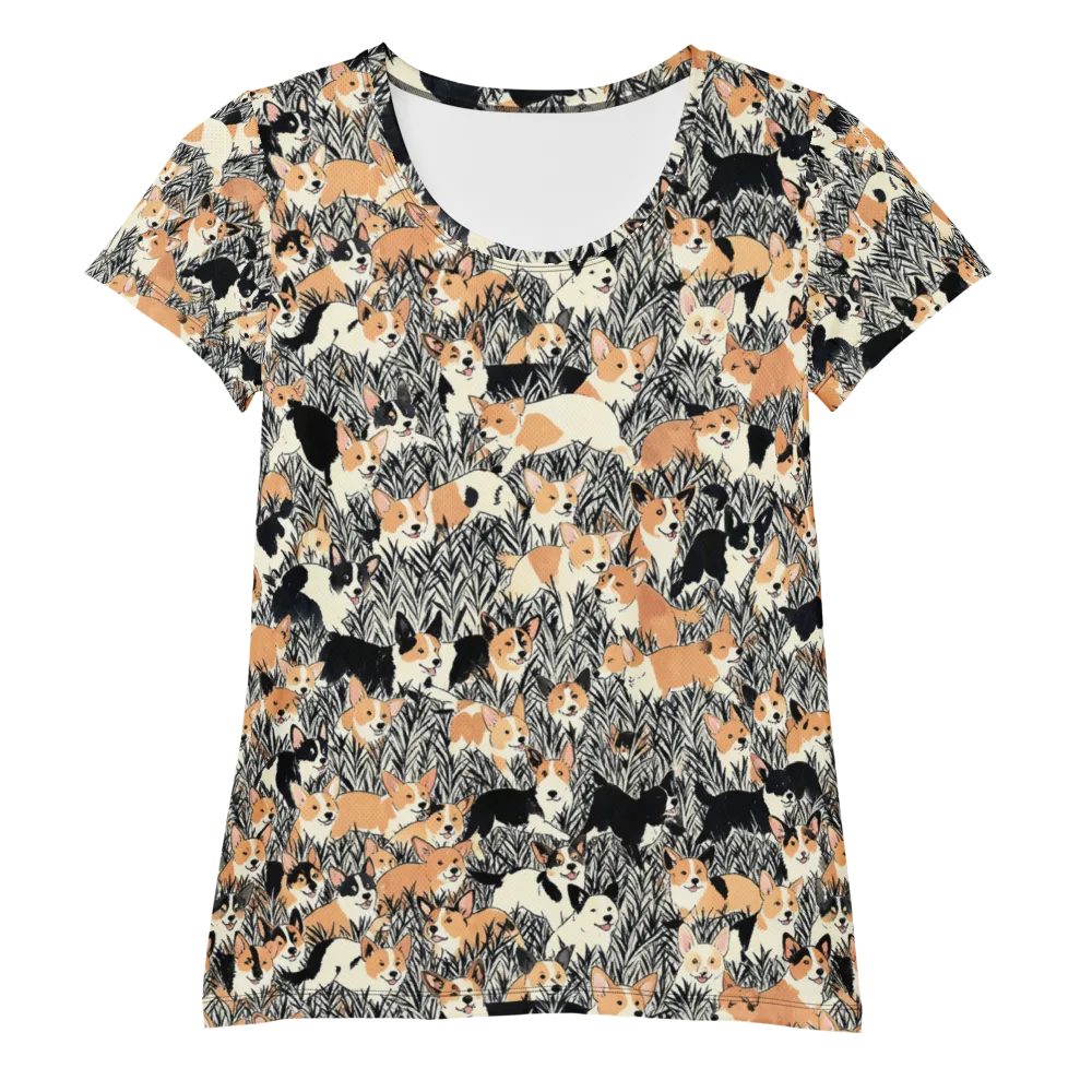 Corgi Country on Women's Athletic T-Shirt — Front