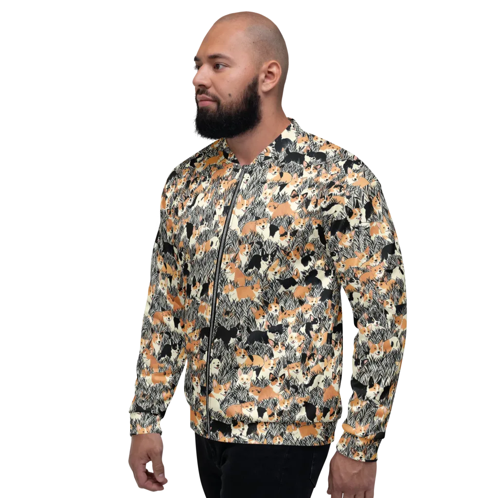 Corgi Country on Bomber Jacket — Left