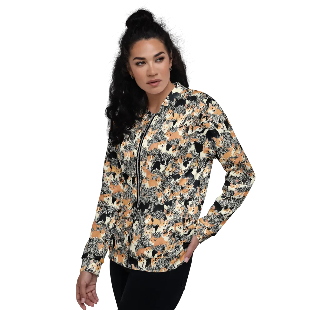 Corgi Country on Bomber Jacket — Left