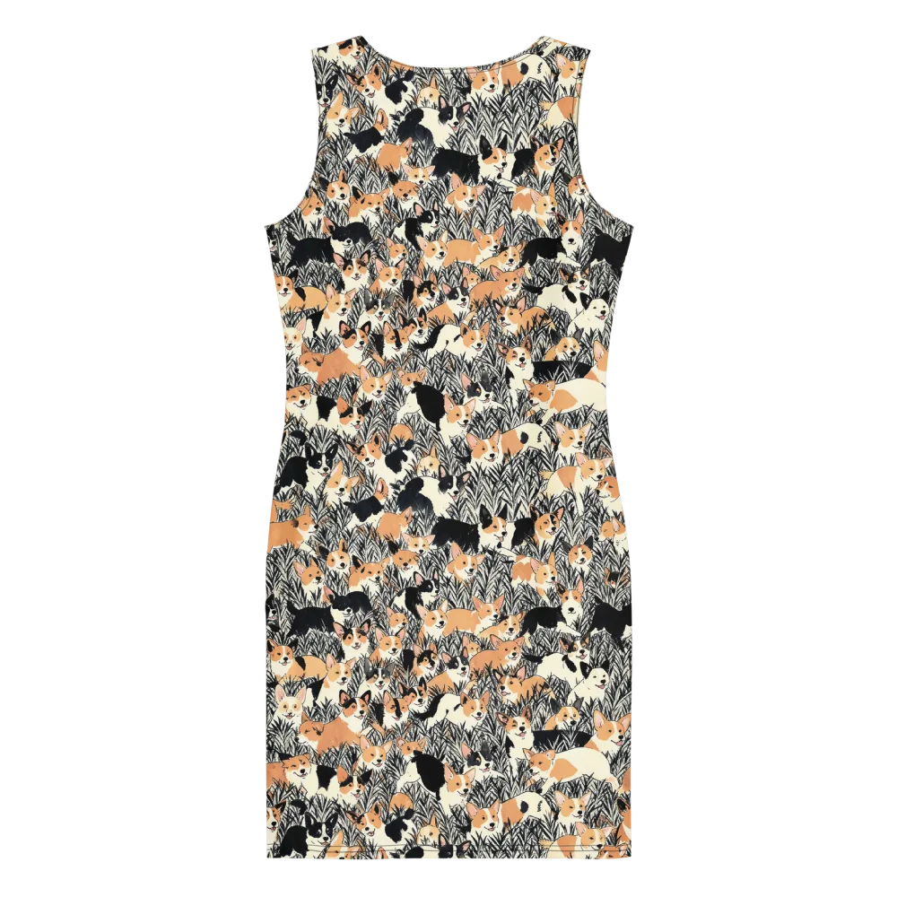 Corgi Country on Bodycon Dress — Back