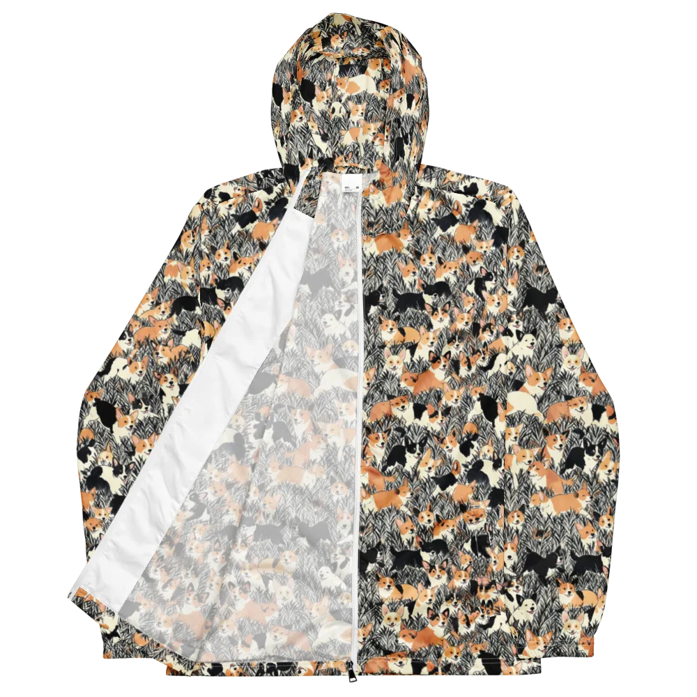 Corgi Country on Men's Windbreaker — Front