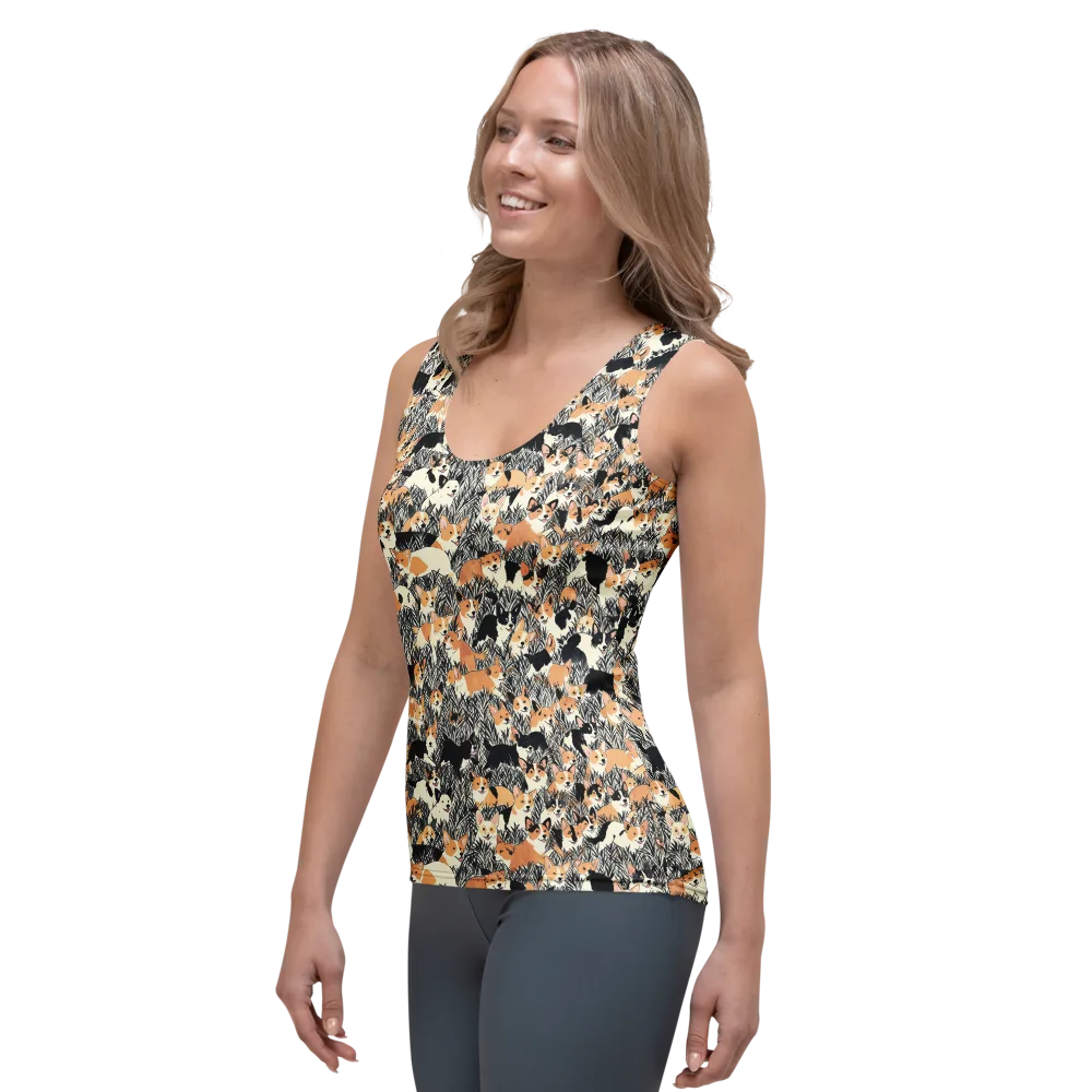 Corgi Country on Women's Tank Top — Left Front