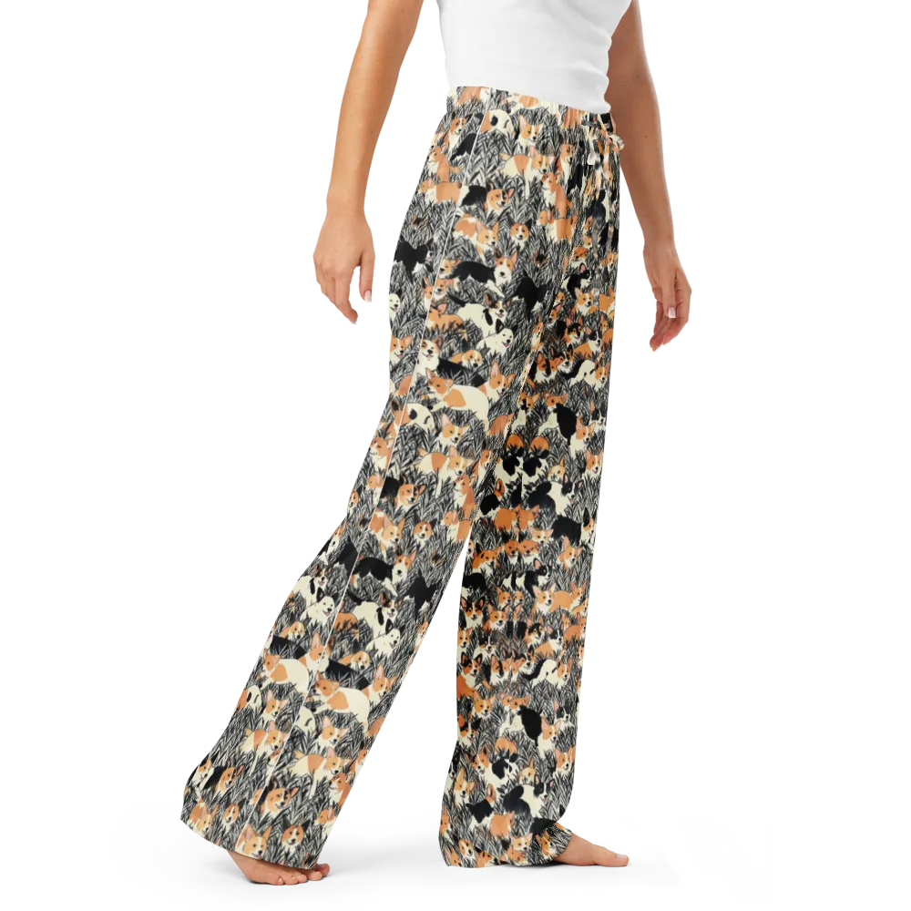 Corgi Country on Women's Pajama Pants — Right Front