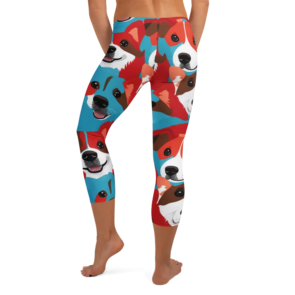 Pawsitive Color on Capri Leggings — Back