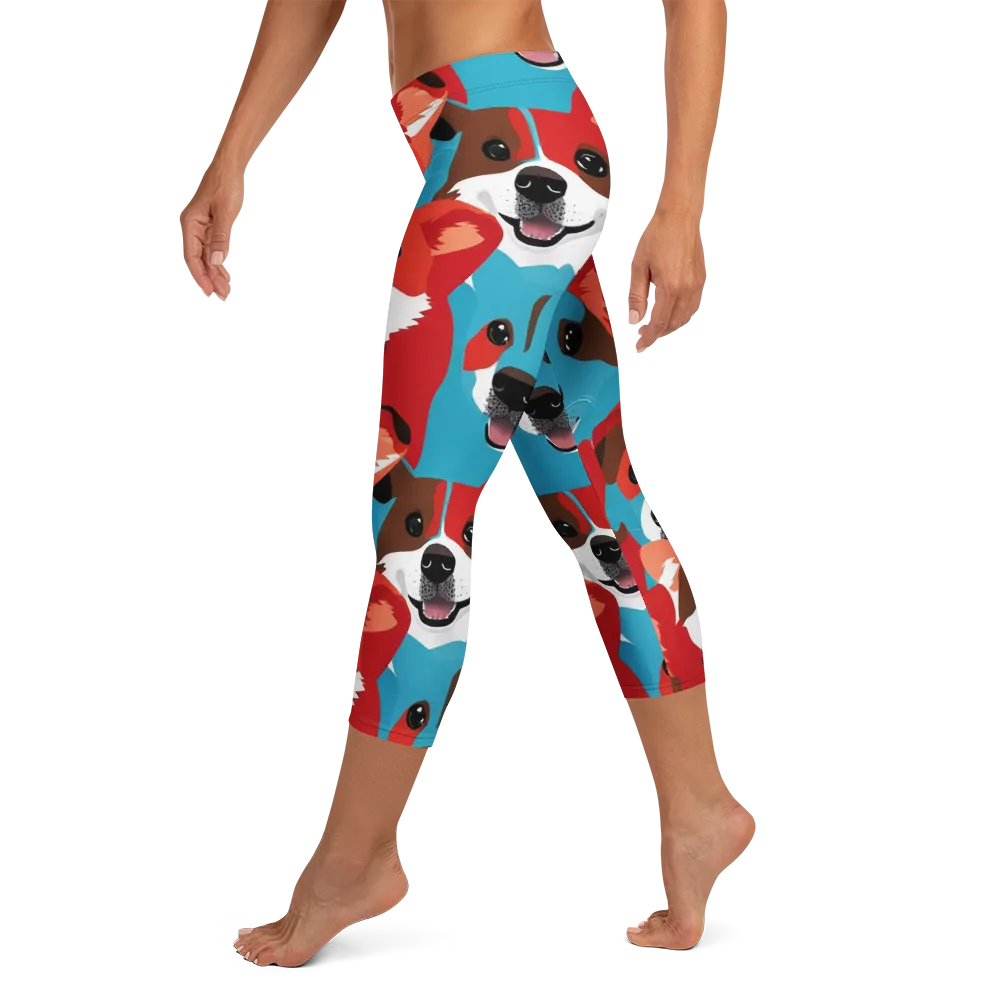 Pawsitive Color on Capri Leggings — Left
