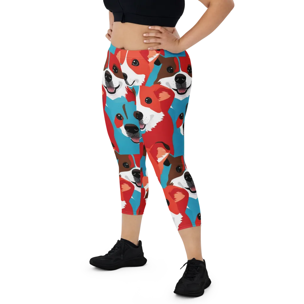 Pawsitive Color on Capri Leggings — Front