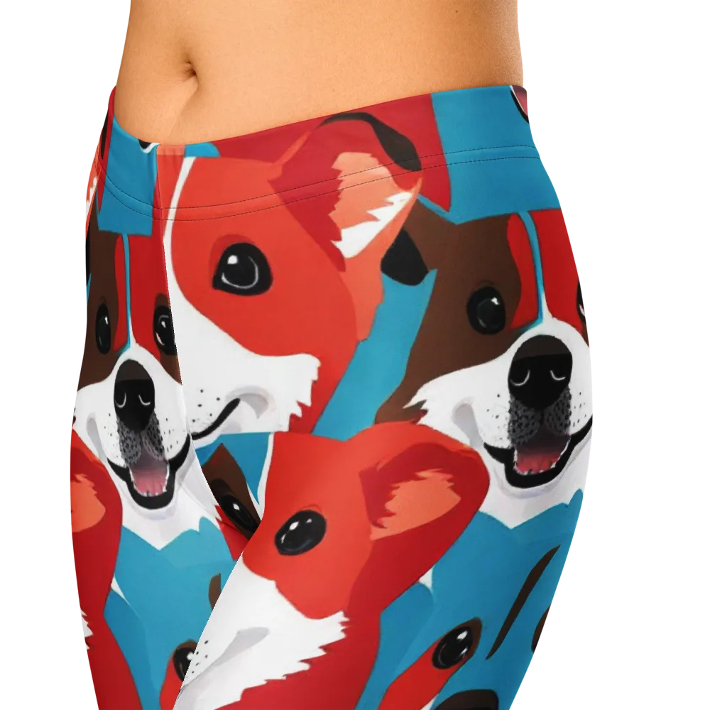 Pawsitive Color on Capri Leggings — Zoomed-in