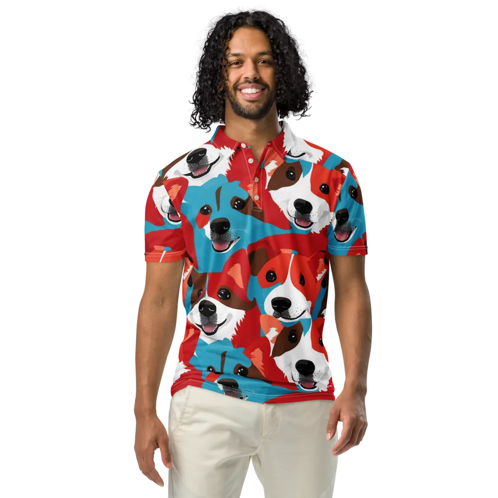 Pawsitive Color on Men's Slim Fit Polo Shirt — Front