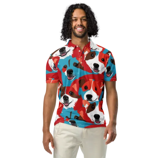 Pawsitive Color on a Men's Slim Fit Polo Shirt