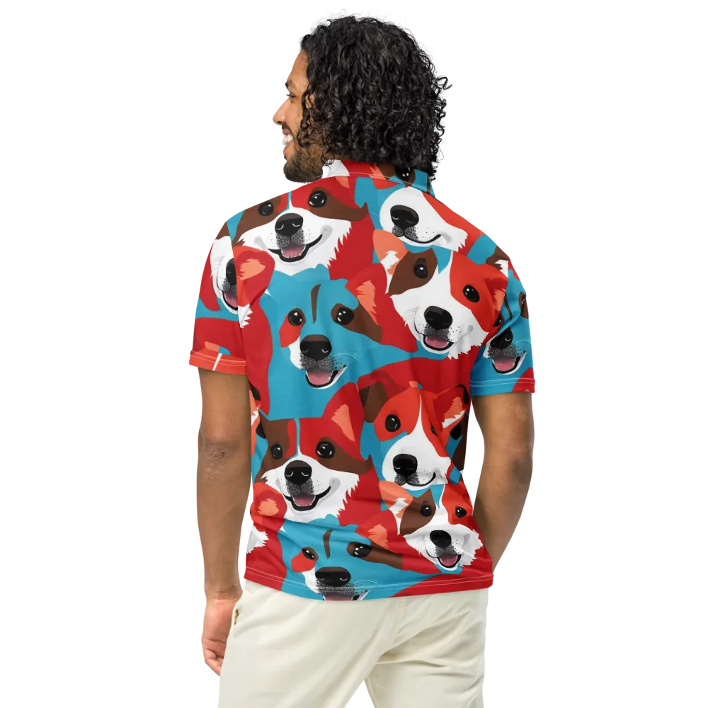 Pawsitive Color on Men's Slim Fit Polo Shirt — Back