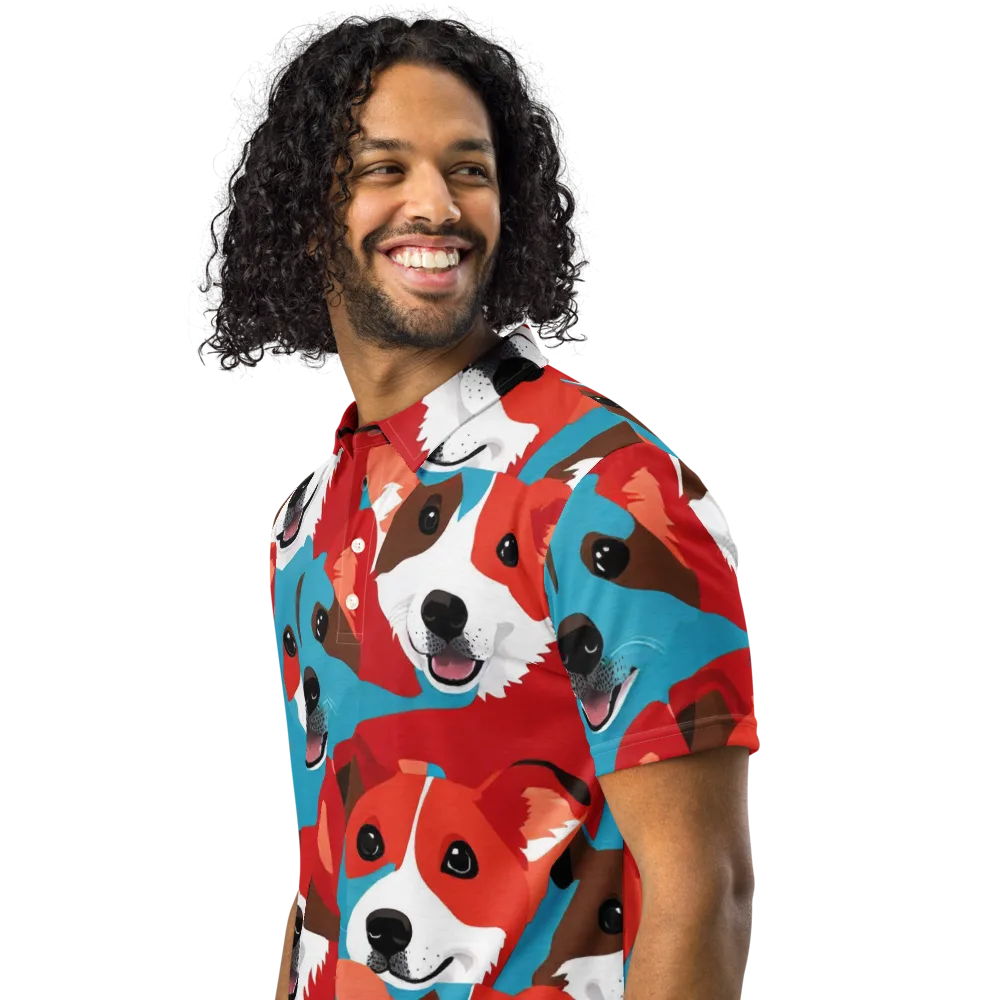 Pawsitive Color on Men's Slim Fit Polo Shirt — Left Front