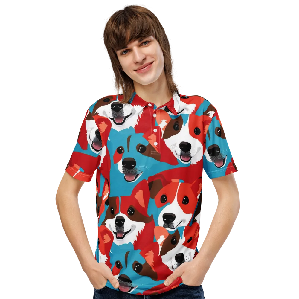 Pawsitive Color on Men's Slim Fit Polo Shirt — Front
