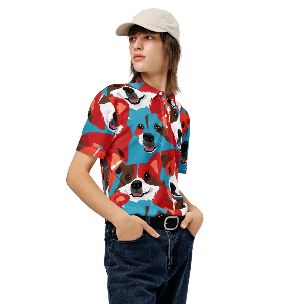 Pawsitive Color on Men's Slim Fit Polo Shirt — Right Front