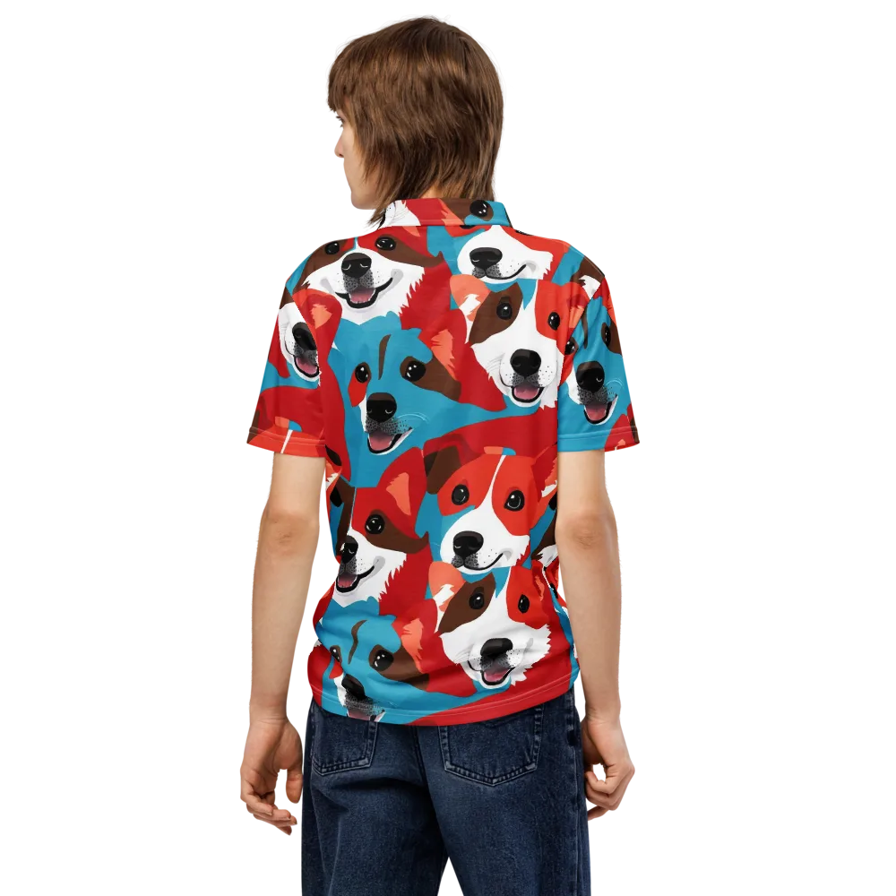 Pawsitive Color on Men's Slim Fit Polo Shirt — Back