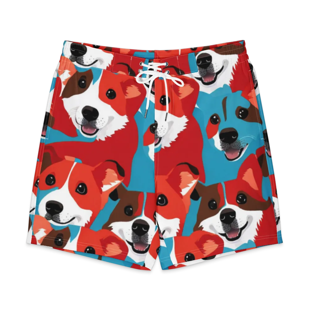 Pawsitive Color on Men's Board Shorts — Front