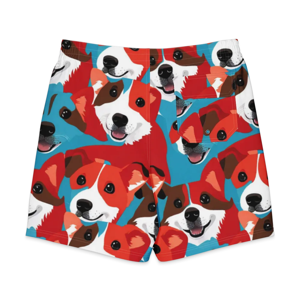 Pawsitive Color on Men's Board Shorts — Back