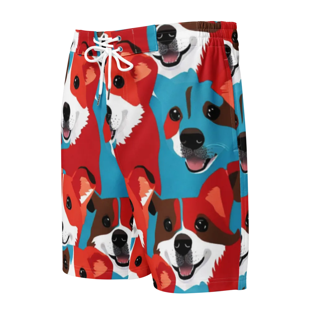 Pawsitive Color on Men's Board Shorts — Front