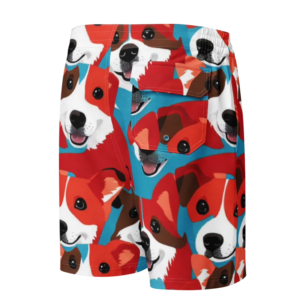 Pawsitive Color on Men's Board Shorts — Back